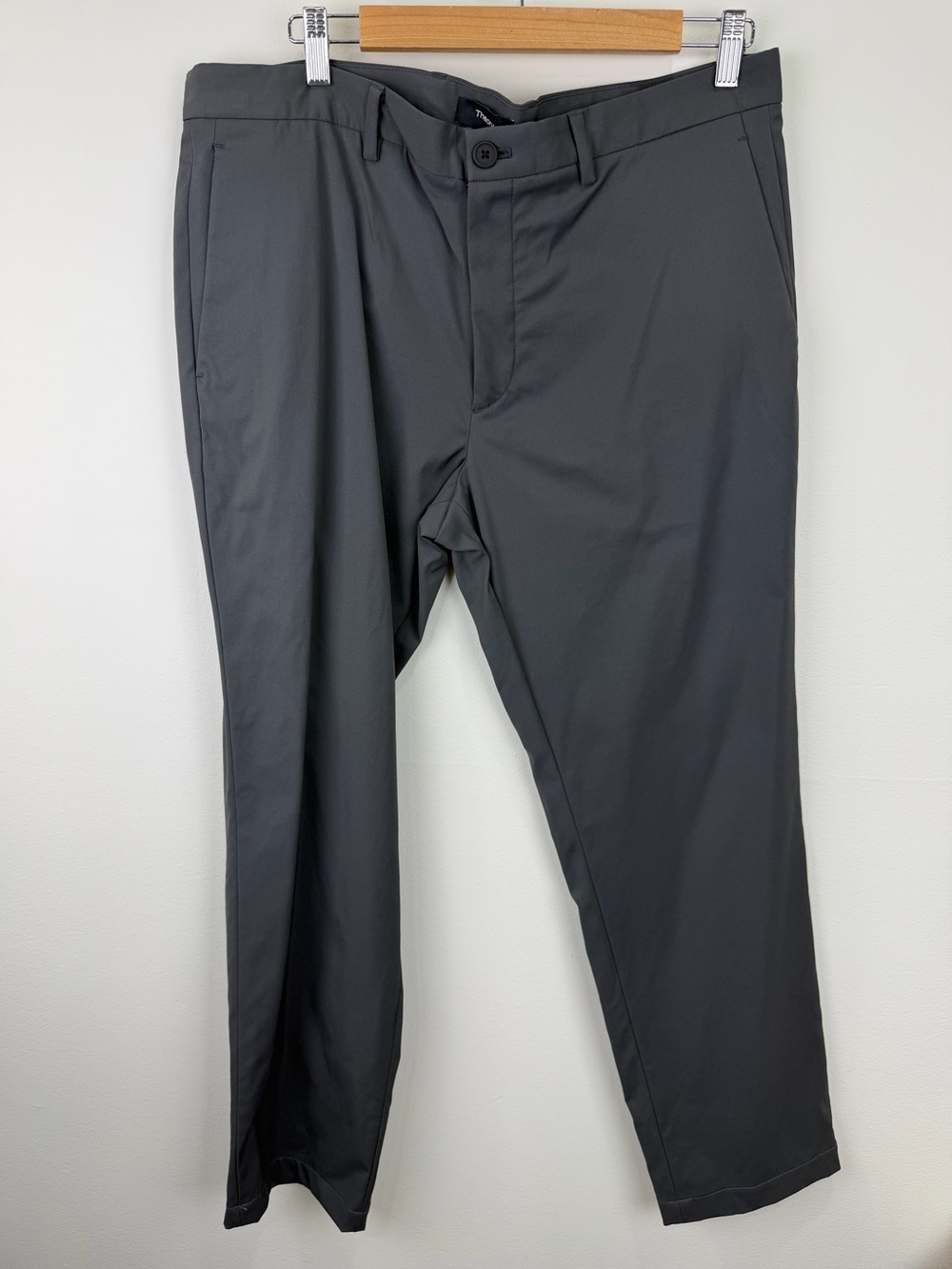 Theory Zaine SW Neoteric Charcoal Gray Stretch Pants Size 36